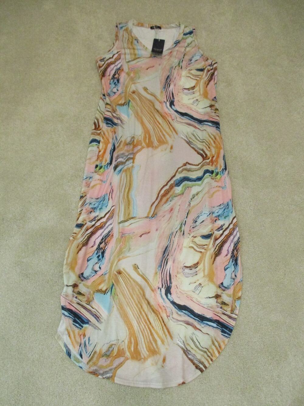 SAMPEEL MULTI COLOR SLEEVELESS PULLOVER DRESS SIZE L